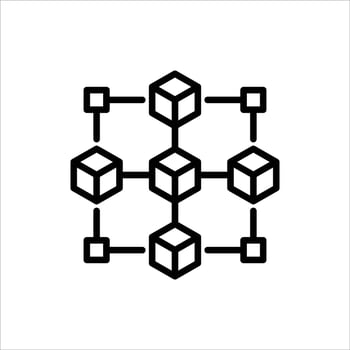 Blockchain outline icon. Blockchain black line illustration. vector