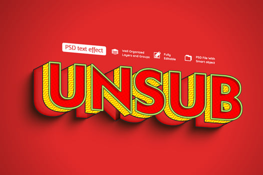 Unsub Text Effect psd
