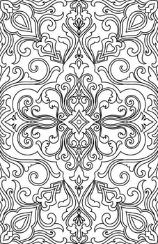 Carpet lines, ethnic tribal abstract seamless black pattern vector