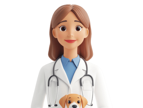 Caring vet and dog ready to help pets and families png