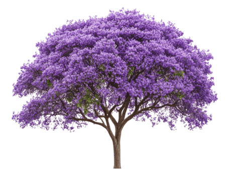 Vibrant purple flowering tree in full bloom showcasing spring beauty png