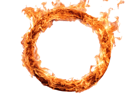 Fiery circular symbol for design and creative projects png
