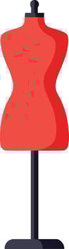 Red Dressmaker Mannequin Tailoring Display Stand for Fashion and Sewing Design Use vector