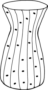 Cute vase in doodle style vector