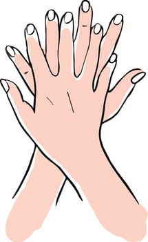 Hand drawn illustration of hands on a white background vector