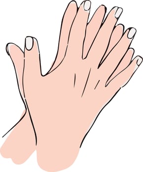Hand-drawn hand washing illustration vector