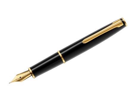 Elegant fountain pen for writing with smooth ink flow png