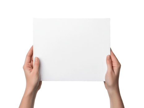 Hands holding blank paper for creativity and design projects png