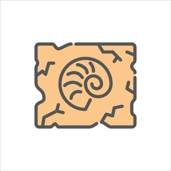 fossil filled outline icon. fossil color line illustration. vector