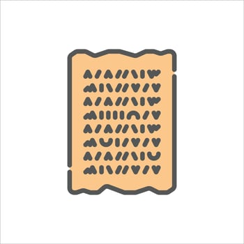 tablet filled outline icon. archaeology color line illustration. vector