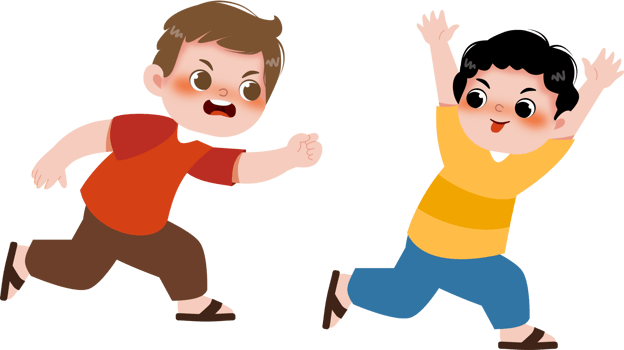 Two boys running and jumping in the air png