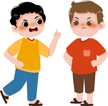 Two boys are talking to each other png