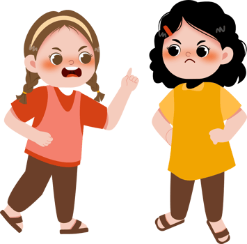 Two children are talking to each other png