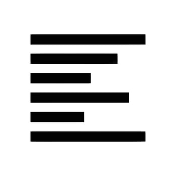 Simple abstract graphic with black bars of varying lengths on a white background. Minimalist design element. vector