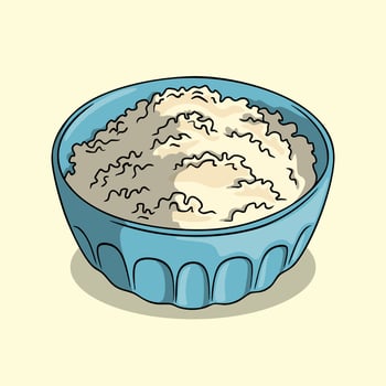 Bowl of Cooked White Rice vector