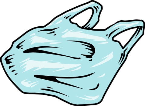 Cartoon plastic shopping bag vector