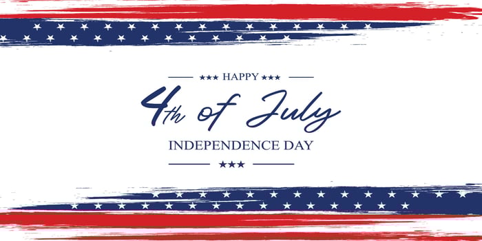 Honor Independence Day with a festive post adorned with waving flags, bright fireworks, and classic stars perfect for sharing your patriotic pride on July 4th. vector