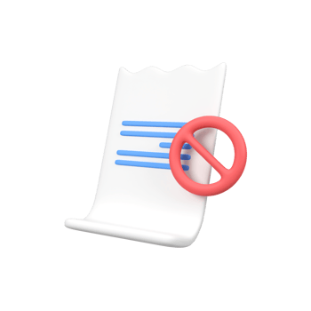 Bill payment transactions with termination isolated 3d render icon illustration png