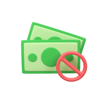 Does not accept cash isolated 3d render icon illustration png