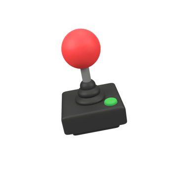 Retro joystick isolated 3d render icon illustration png