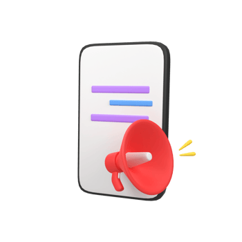 Phone with megaphone speaker announce promotion isolated 3d render icon illustration png