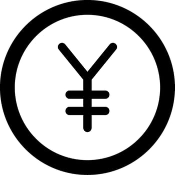 Yen Modern Semi Solid Black Icon vector