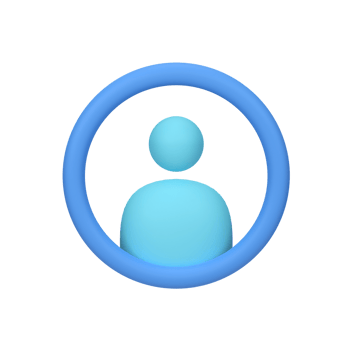 User profile avatar with circle frame isolated 3d render icon illustration png