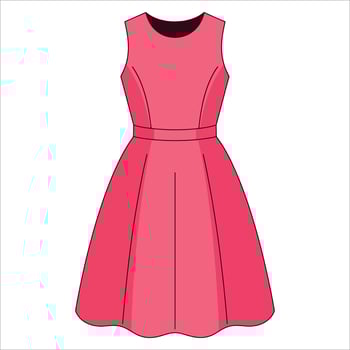 Elegant dress isolated on white. Ideal for boutique, bridal, and female fashion concepts. vector
