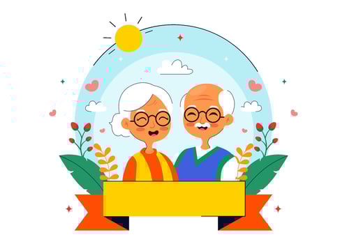 Honoring Older Adults on August 21 Illustration for Senior Citizen Awareness Day vector
