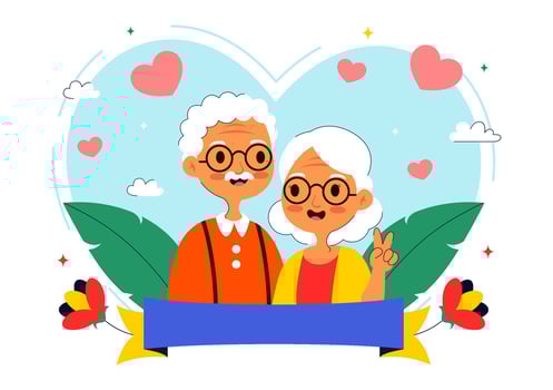 World Senior Day Illustration Featuring Elderly People with Respect and Gratitude Theme vector