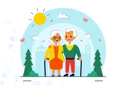 Senior Appreciation Day Illustration Celebrating Wisdom and Experience of Older People vector