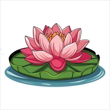 Lotus flower elegant bloom design. Ideal for spiritual symbolism, nature concepts, and peaceful visuals. vector