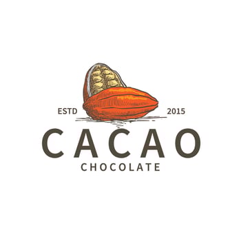 cocoa beans hand drawn logo design illustration vector