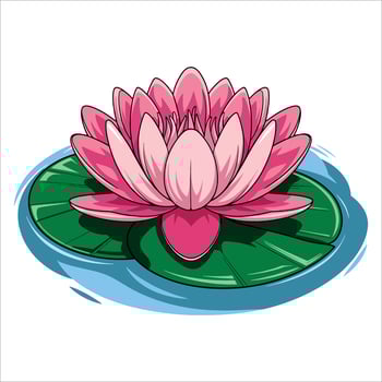 Lotus flower icon in cartoon style. Elegant bloom illustration for spiritual and nature themes. vector