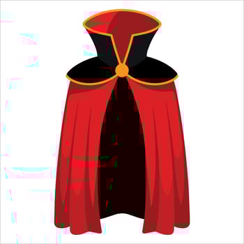Vampire Dracula cape illustration. Great for spooky costumes, horror events, and fantasy designs. vector