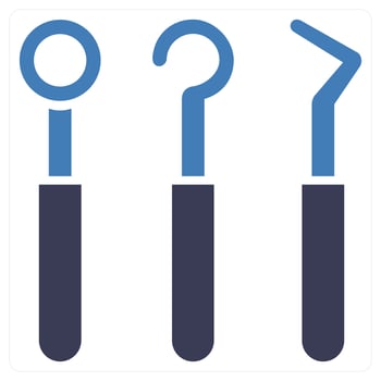 Dentist Tools icon concept in blue color vector