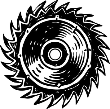 A vintage style illustration showing saw blade vector
