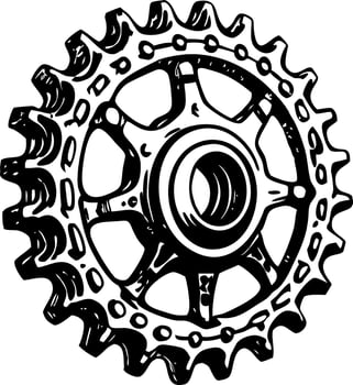 A vintage style illustration showing chain sprocket vector