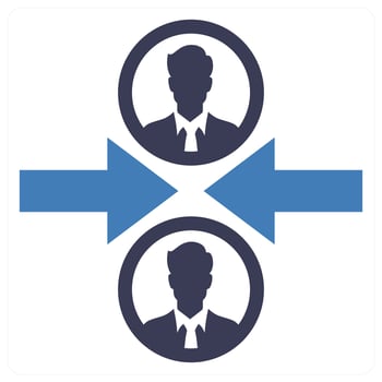 Employee Conflict icon concept in blue color vector