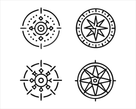 Compass Rose icon set vector