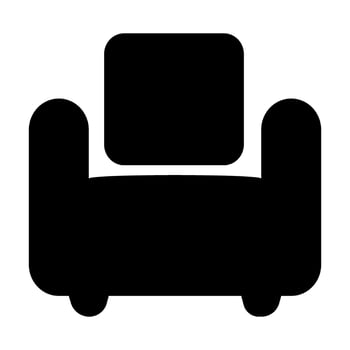 Armchair icon web . Chair illustration sign. lounge symbol. recliner logo. vector