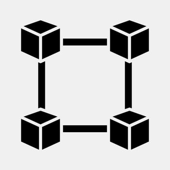 Icon block chain. Crypto currency elements. Icon in glyph style. vector