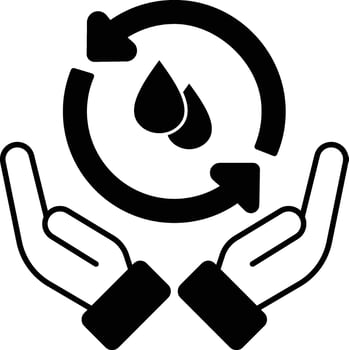 Save Water Icon Glyph Style vector