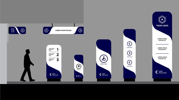 Signage set of outdoor and indoor sign vector