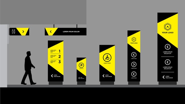 Exterior and interior signage template set corporate identity vector