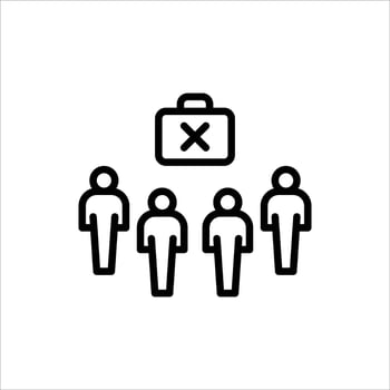 jobless people outline icon. unemployment black line illustration. vector