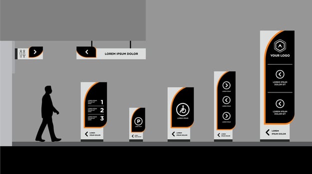 Digital signage collection pilon signage vector