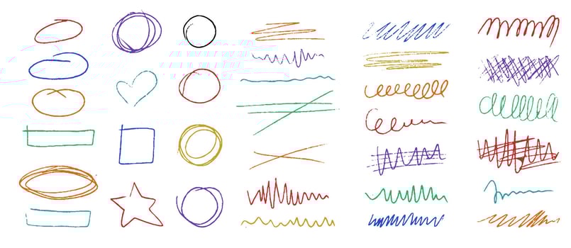 Abstract crayon underline illustrations vector