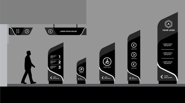 A set of outdoor and indoor signs for advertising template vector