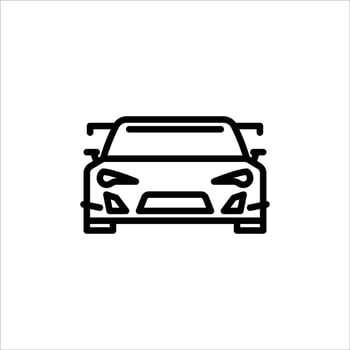 sports car outline icon. sports car black line illustration. vector